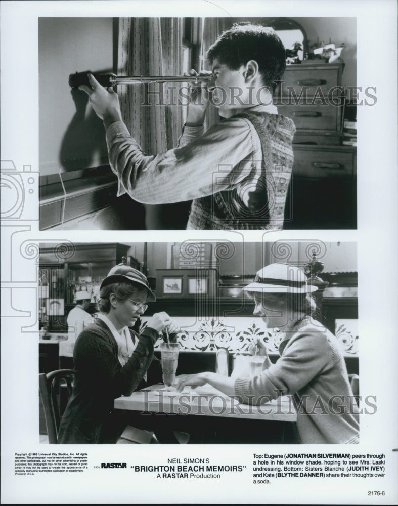 1986 Press Photo Jonathan Silverman and Judith Ivey in "Brighton Beach Memoirs" - Historic Images