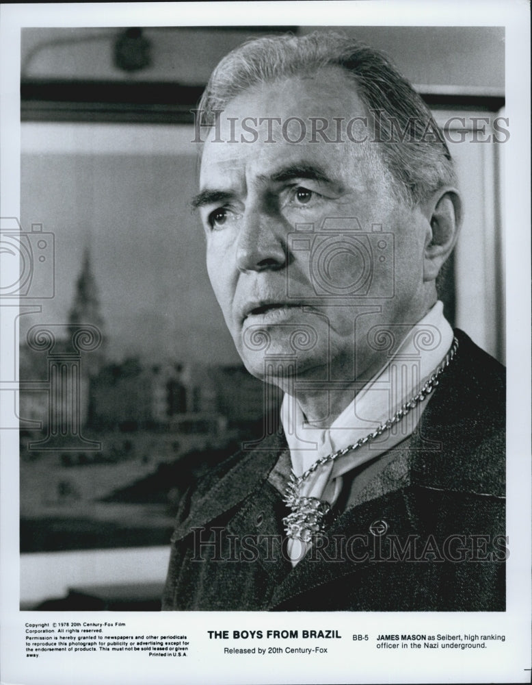 1978 Press Photo James Mason in "The Boys From Brazil" - Historic Images