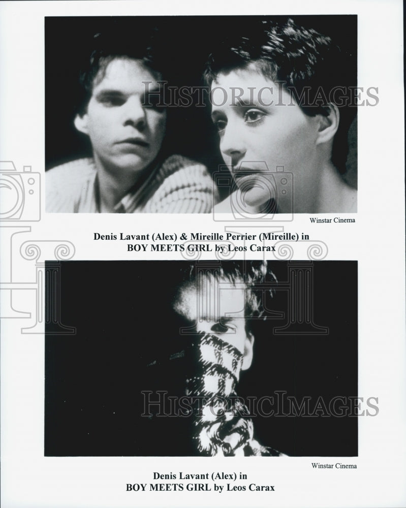 Press Photo Denis Lavant and Mireille Perrier in "Boy Meets Girl" - Historic Images