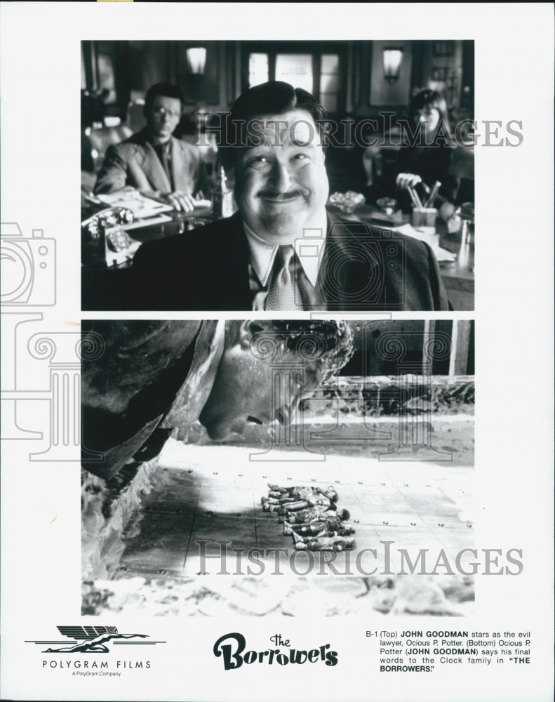 1997 Press Photo John Goodman As Ocious P. Potter in "The Borrowers" - Historic Images