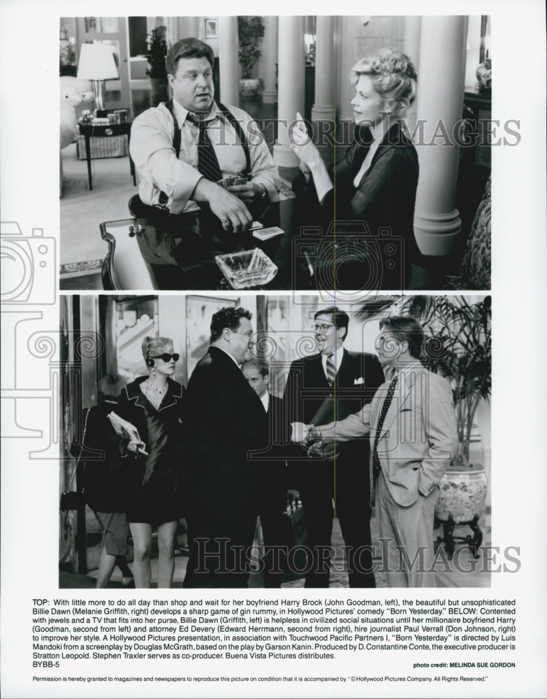 1993 Press Photo John Goodman Melanie Griffith Edward Herrmann Don Johnson in - Historic Images