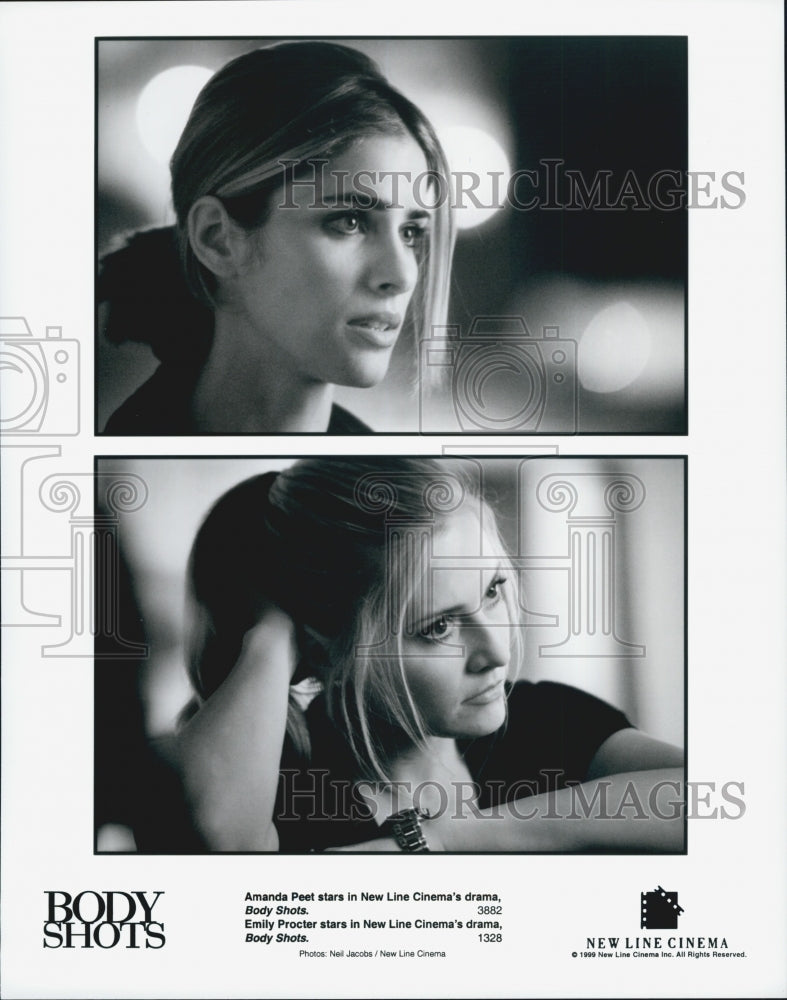 1999 Press Photo Amanda Peet and Emily Procter in "Body Shots" - Historic Images