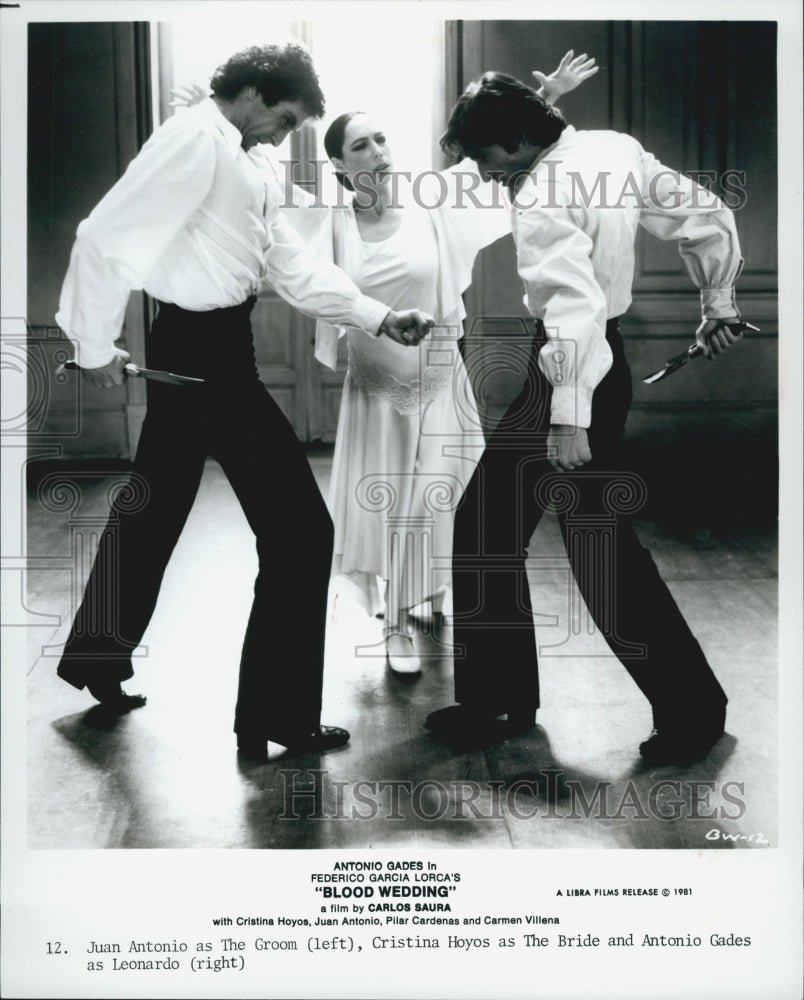 1981 Press Photo Juan Antonio Cristina Hoyos Antonio Gades in "Blood Wedfding" - Historic Images