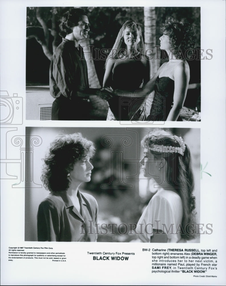 1987 Theresa Russell, Debra Winger, Sami Frey In Film "Black Widow"-Historic Images