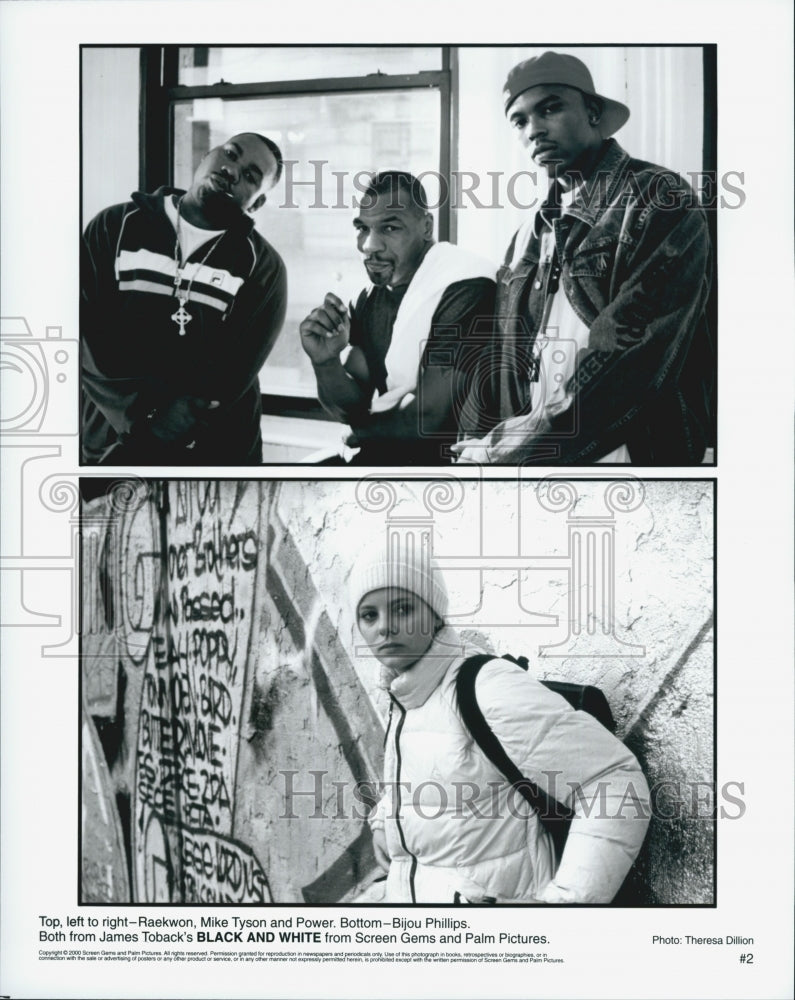 2000 Press Photo Raekwon Mike Tyson and Power with Bijou Phillips "Black and - Historic Images