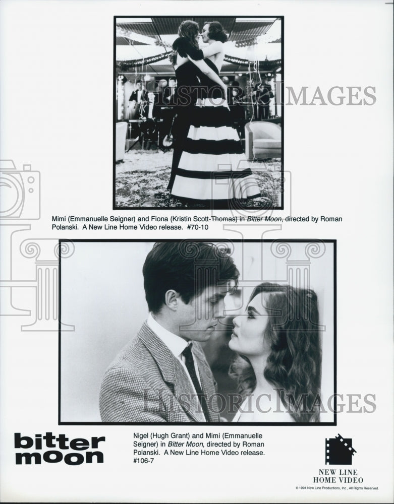 1994 Press Photo Scenes From Film "Bitter Moon" Starring Emmanuelle Seigner - Historic Images