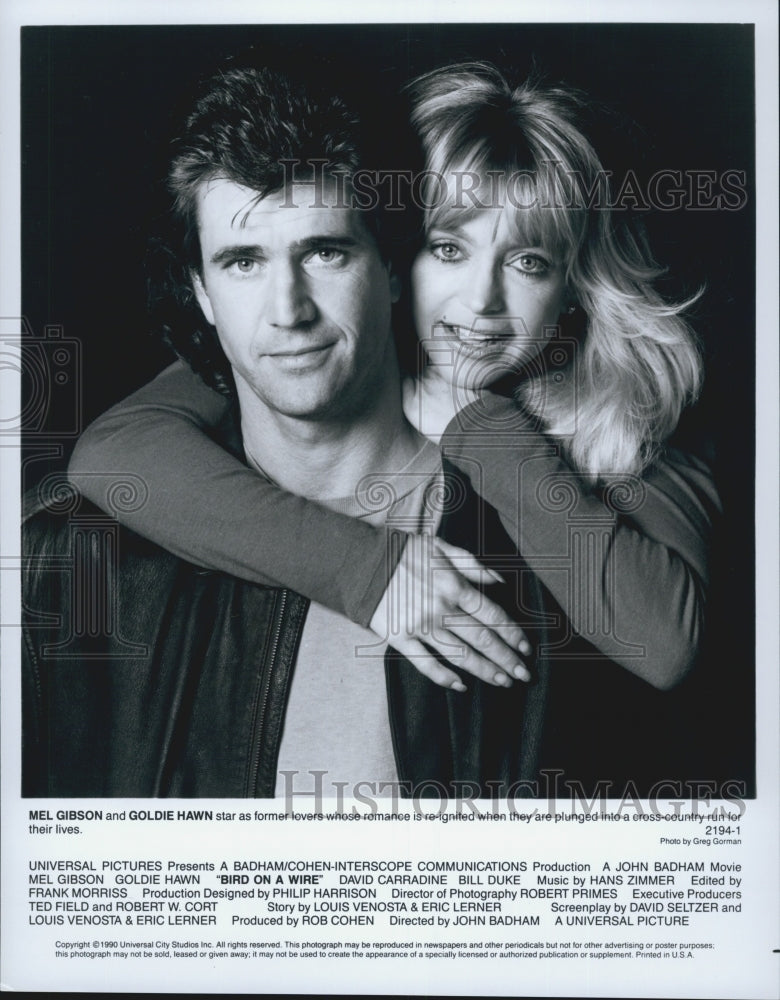 1990 Press Photo Goldie Hawn stars with Mel Gibson in &quot;Bird on a Wire&quot; - Historic Images