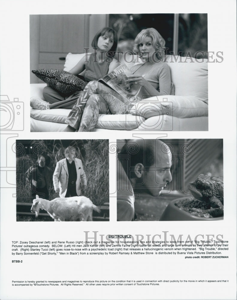 2002 Press Photo Scenes From Comedy Film &quot;Big Trouble&quot; Starring Zooey Deschanel - Historic Images