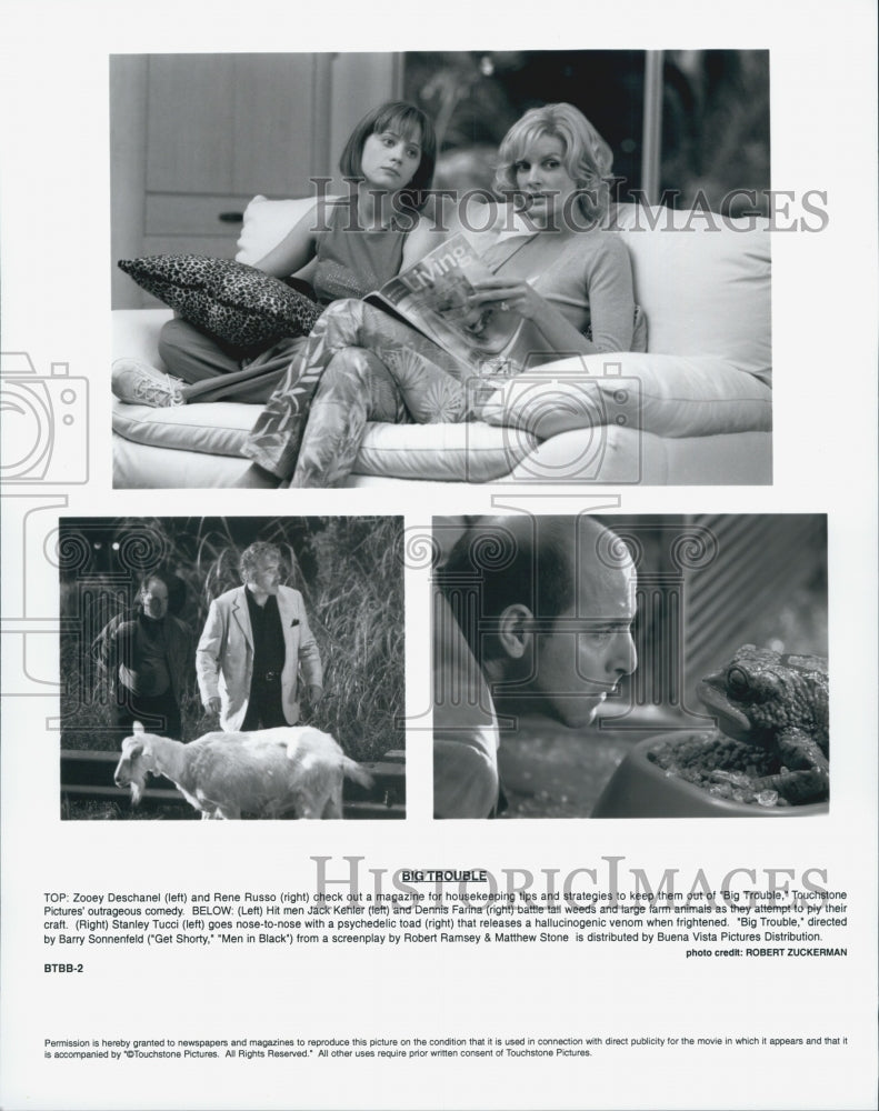 2002 Press Photo Scenes From Comedy Film "Big Trouble" Starring Zooey Deschanel - Historic Images