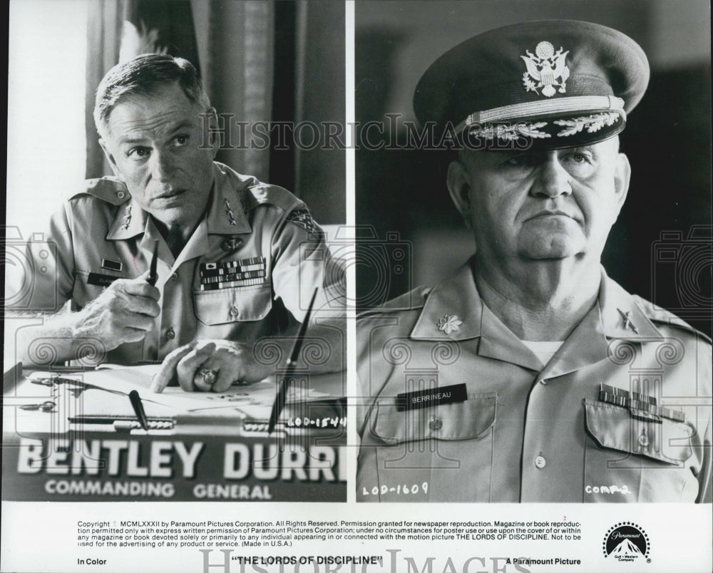 1982 Press Photo &quot;The Lords of Discipline&quot;GD Spradlin &amp; Robert Prosky - Historic Images