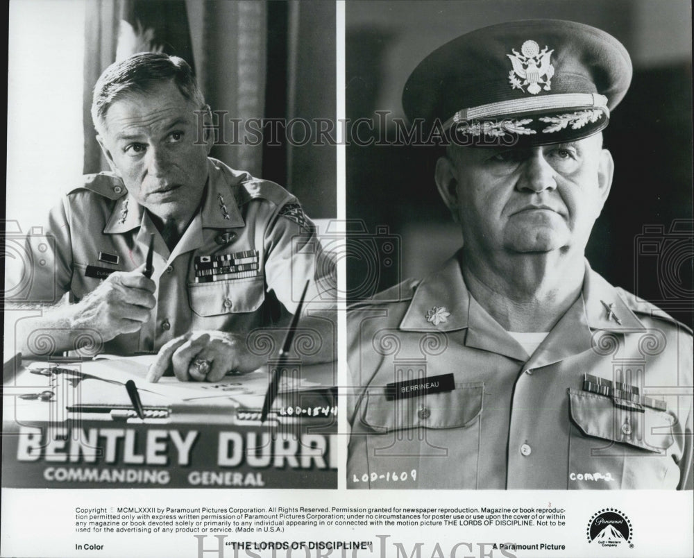 1982 Press Photo "The Lords of Discipline"GD Spradlin & Robert Prosky - Historic Images