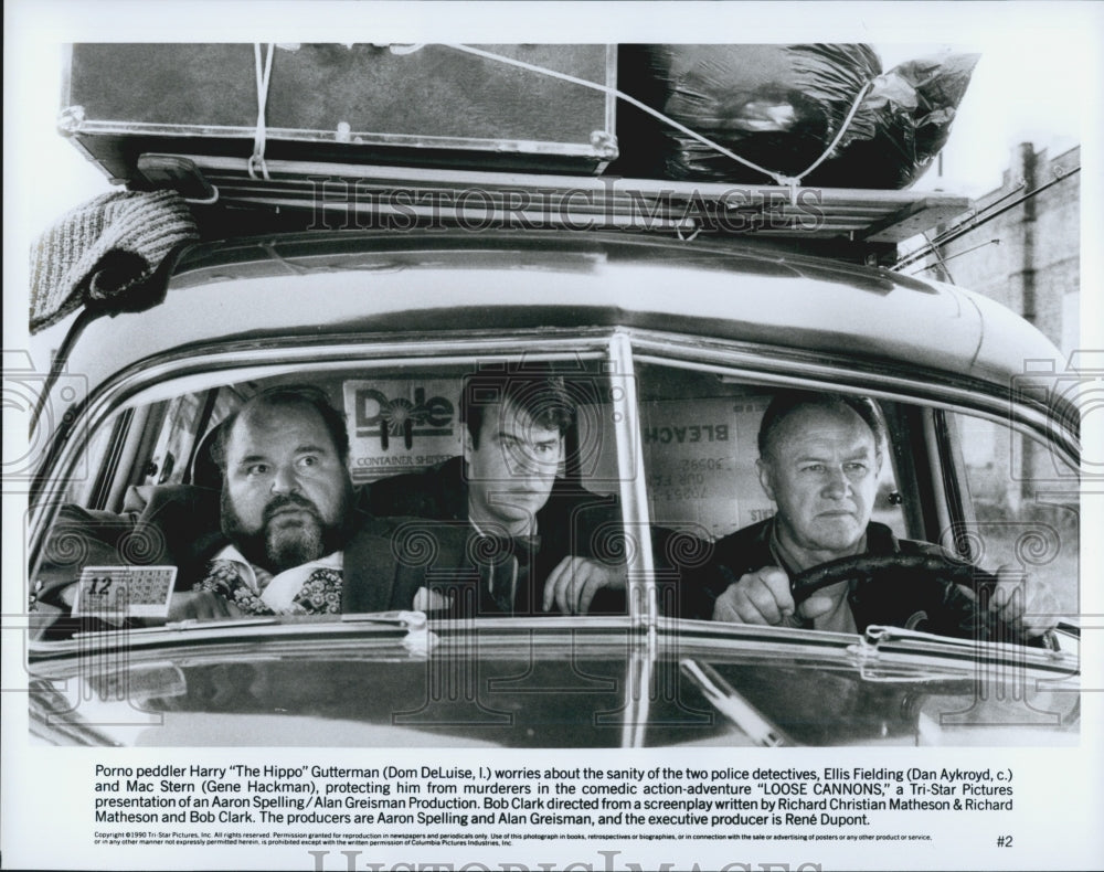 1990 Press Photo  "Loose Cannons" Gene Hackmanm Dan Akroyd,Dom DeLuise - Historic Images