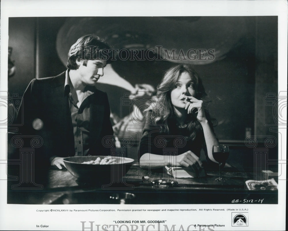 1977 Press Photo &quot;Looking For Mr Goodbar&quot; Diane Keaton &amp; Richard Gere - Historic Images