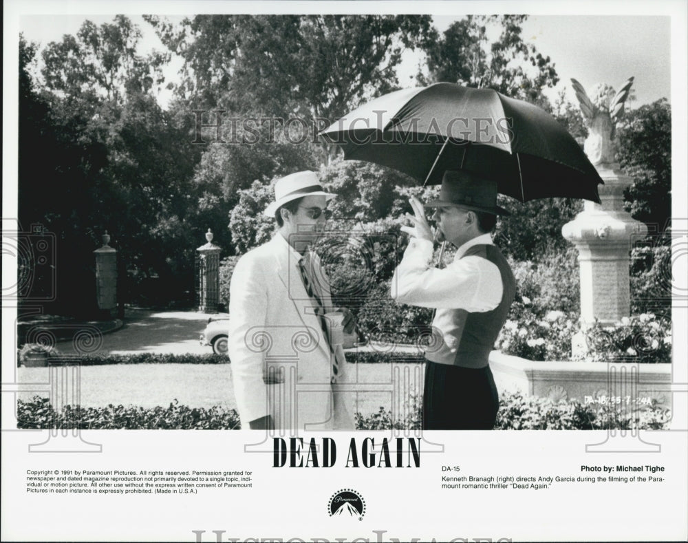 1991 Press Photo &quot;Dead Again&quot;  Kenneth Branaugh, &amp; Andy Garcia - Historic Images