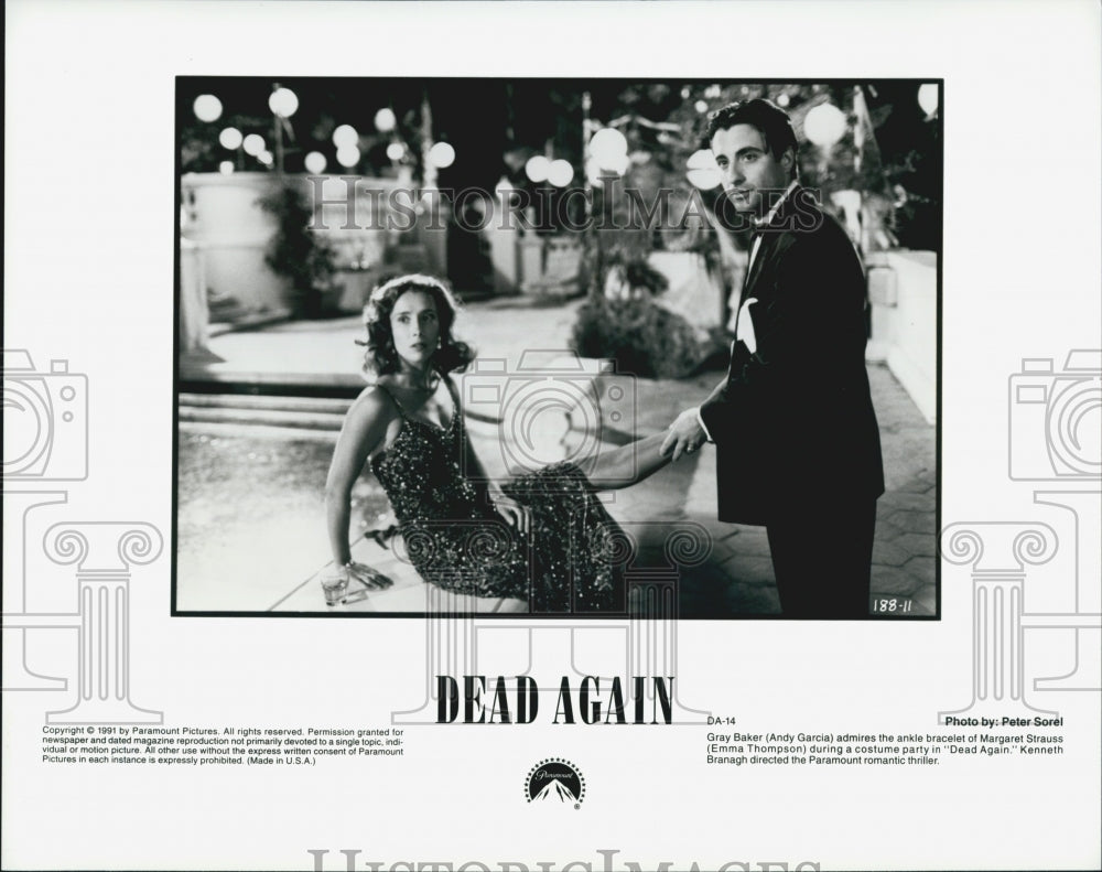 1991 Press Photo "Dead Again" Starring Andy Garcia and Emma Thompson - Historic Images