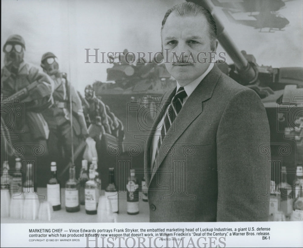1983 Press Photo Vince Edwards in "Deal of the Century" - Historic Images