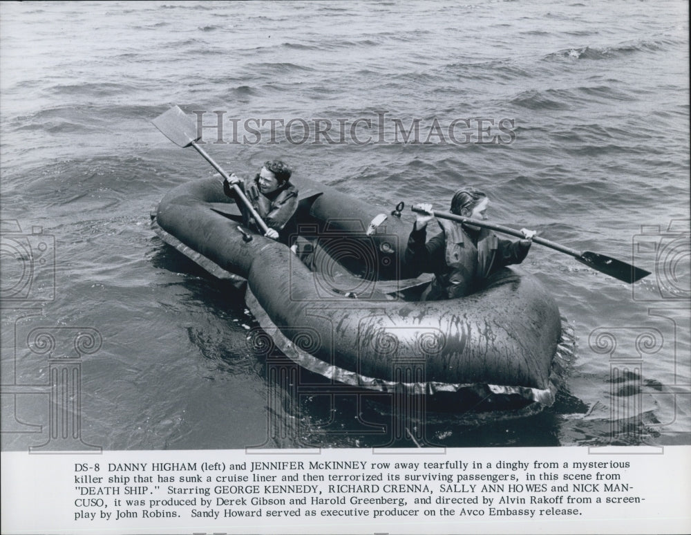 1980 Press Photo Danny Higham and Jennifer McKinney star in &quot;Death Ship&quot; - Historic Images