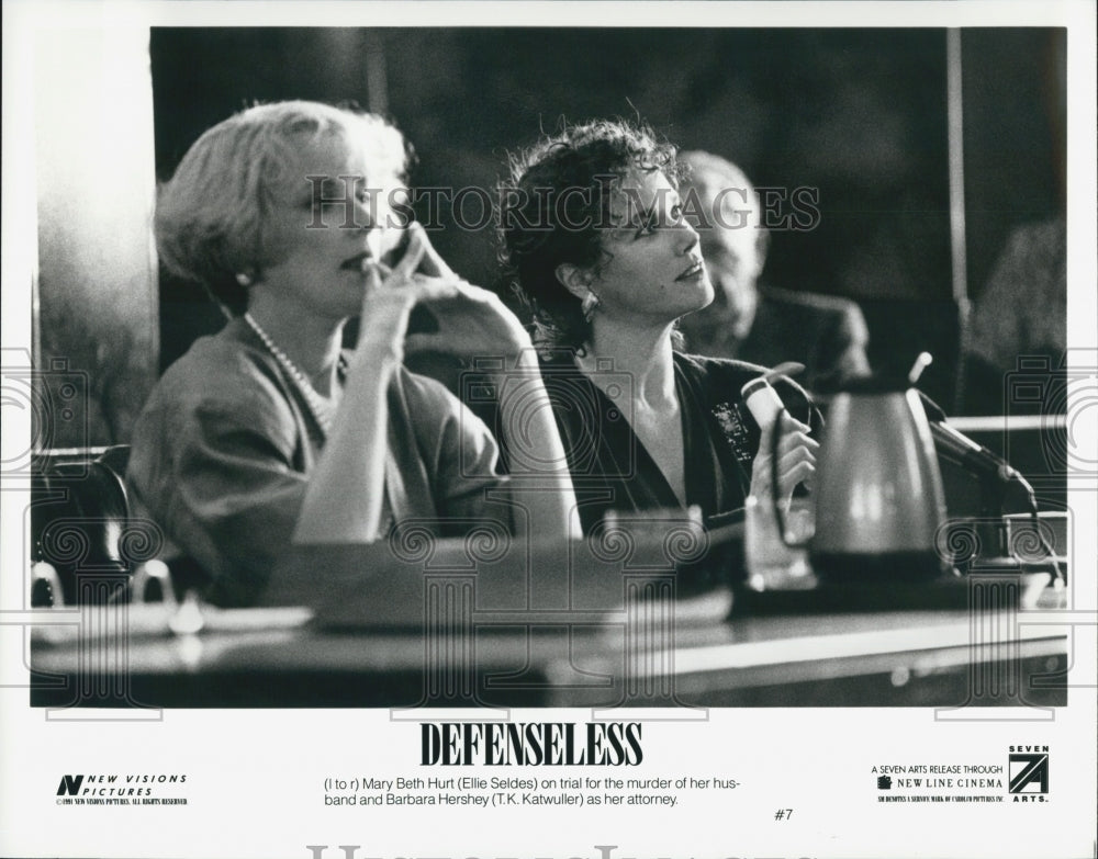 1991 Press Photo Ellie Seldes And T.K. Katwuller In "Defenseless" - Historic Images