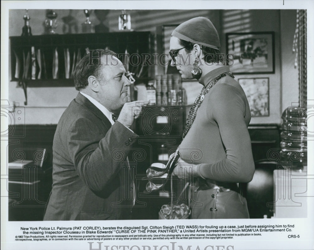 1983 Press Photo "Curse Of Pink Panther" Robert Wagner Ted Wass Pat Corley - Historic Images