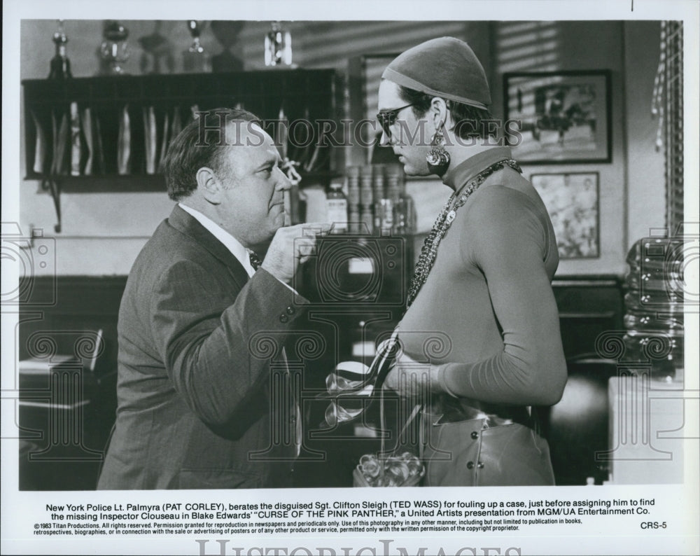 1983 Press Photo "Curse Of Pink Panther" Robert Wagner Ted Wass Pat Corley - Historic Images