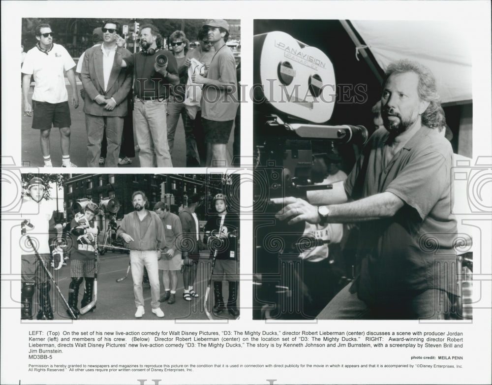 1996 Press Photo Robert Lieberman Directs D3 The Mighty Ducks - Historic Images