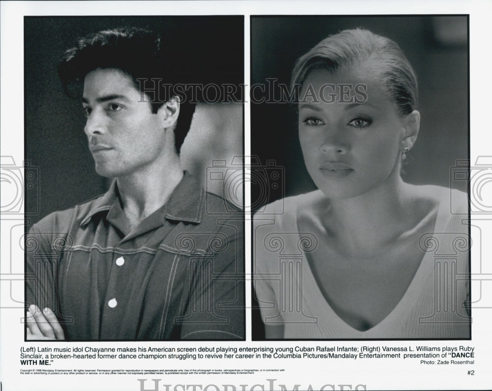 1998 Press Photo Actors Chayanne and Vanessa Williams in &quot;Dance With Me&quot; - Historic Images