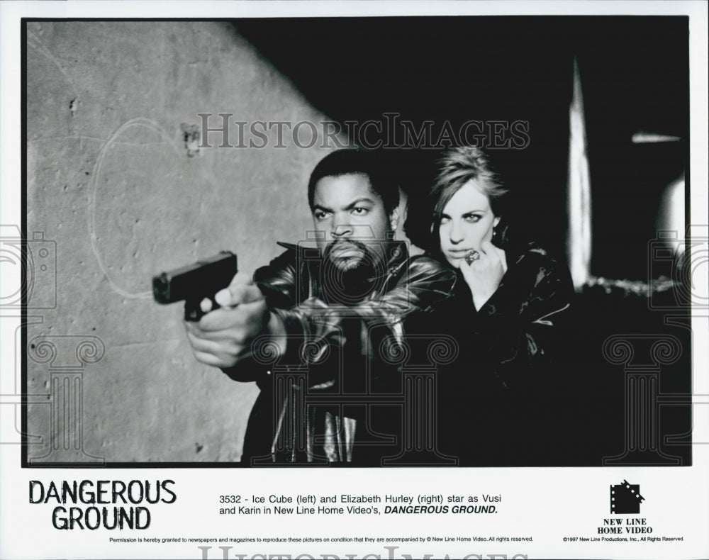 1997 Ice Cube and Elizabeth Hurley in &quot;Dangerous Ground&quot;-Historic Images