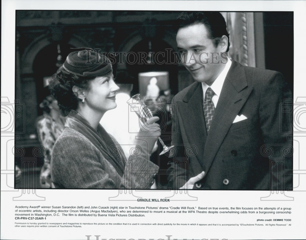 1999 Press Photo &quot;Cradle Will Rock&quot; Susan Sarandon &amp; John Cusack - Historic Images