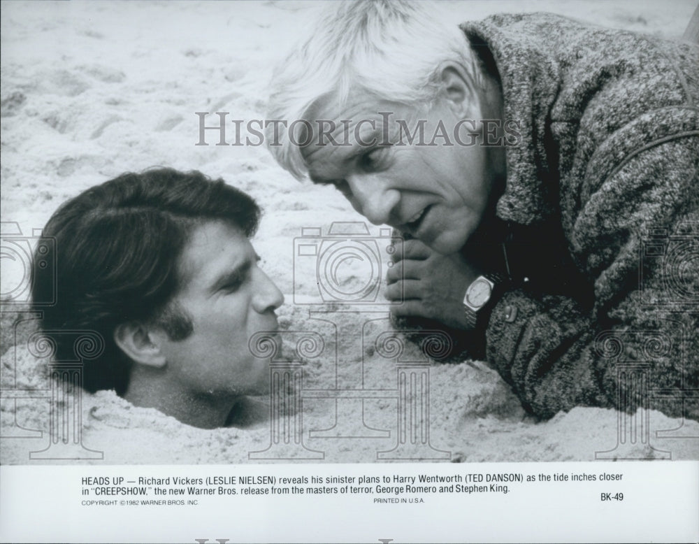 1982 Press Photo &quot;Creepshow&quot; Leslie Nielsen &amp; Ted Danson - DFPG36605 - Historic Images