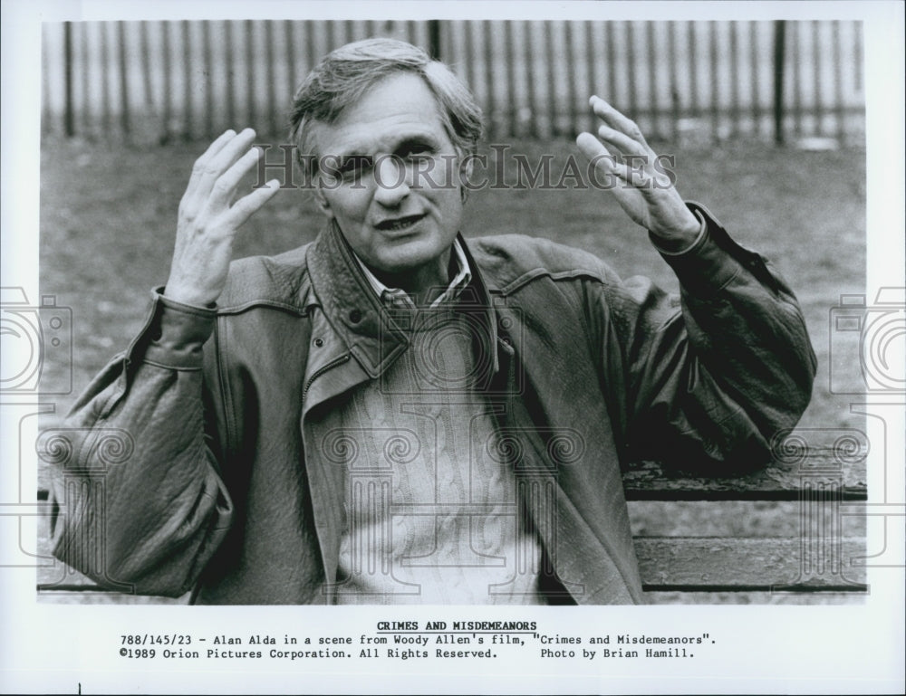 1989 Press Photo  &quot;Crimes &amp; Misdemeanors&quot;  Alan Alda - Historic Images