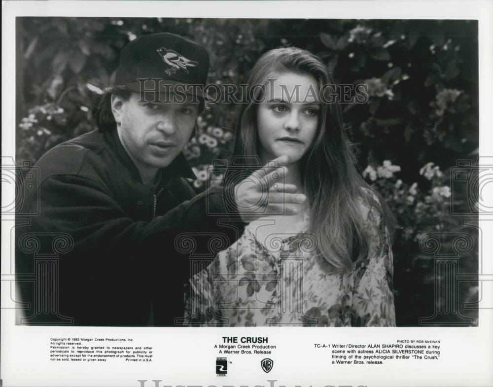 1993 Press Photo "The Crush" Film Director Alan Shapiro Alicia Silverstone - Historic Images