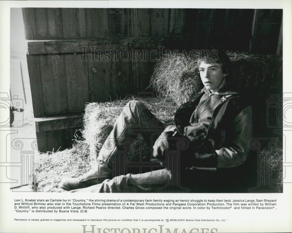 1984 Press Photo Actor Levi L. Knebel Starring In Drama Film &quot;Country&quot; - Historic Images