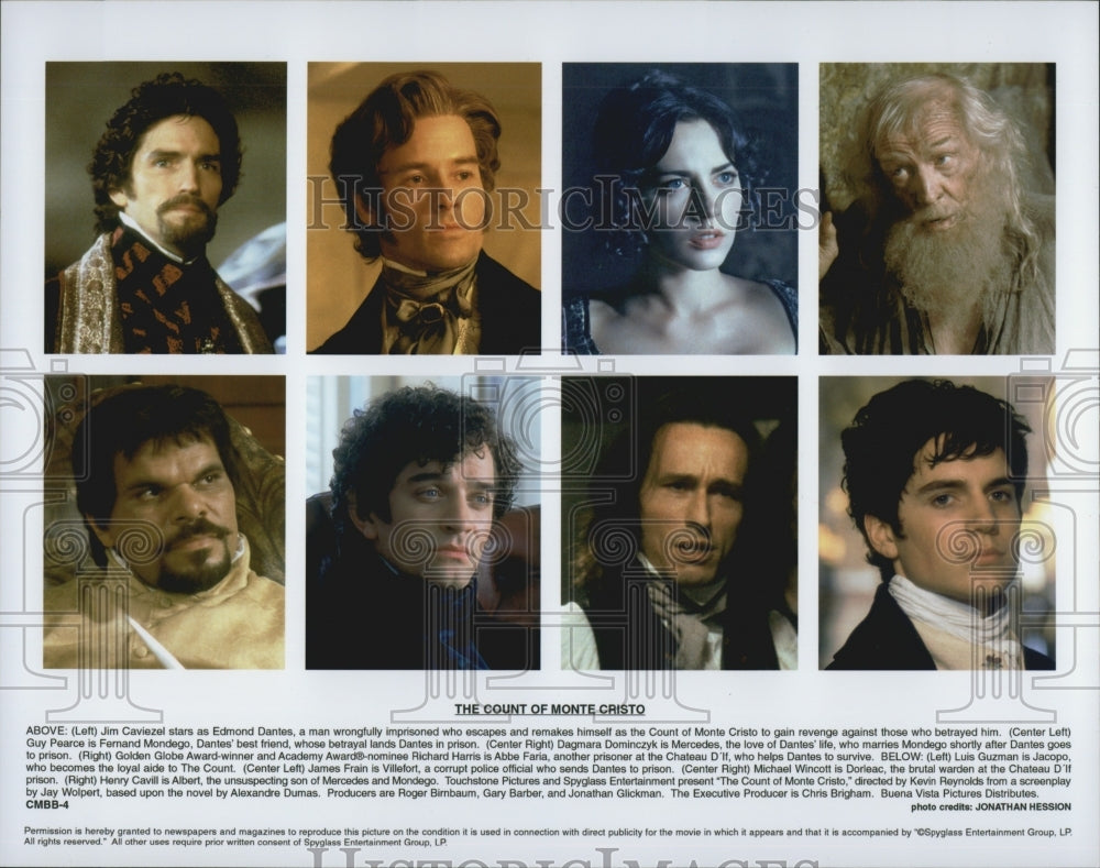 2002 Press Photo Jim Caviezel and Guy Pearce in "The Count of Monte Cristo" - Historic Images