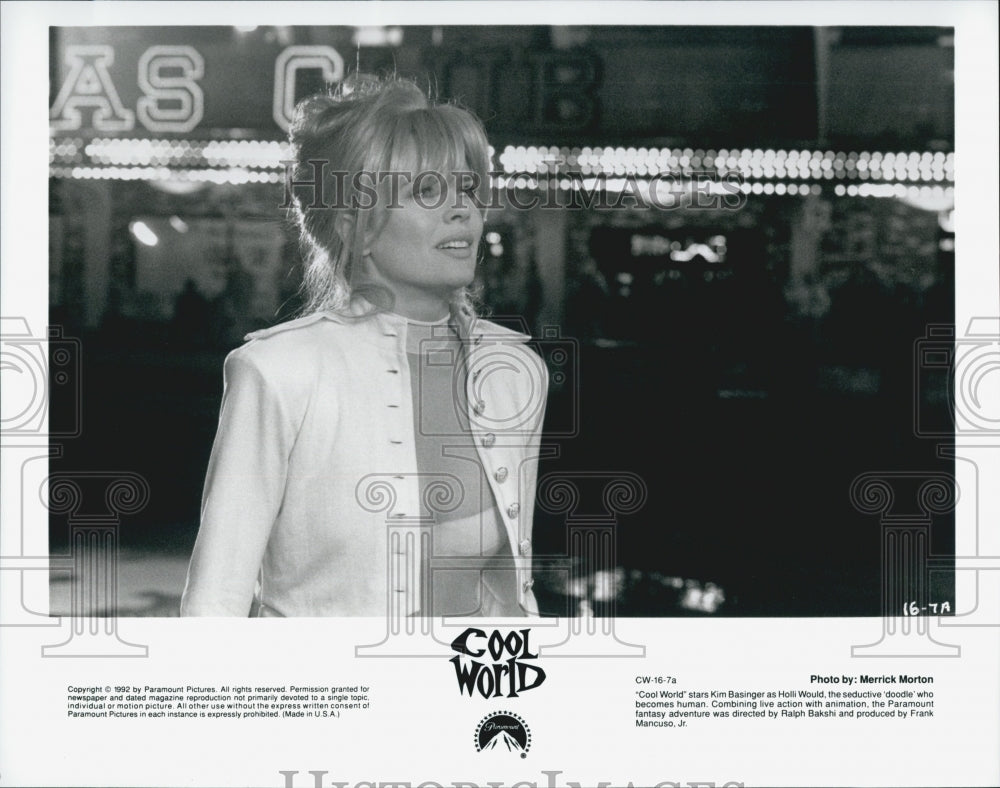 1992 Press Photo "Cool World "Stars Kim Basinger as Holli Would - Historic Images