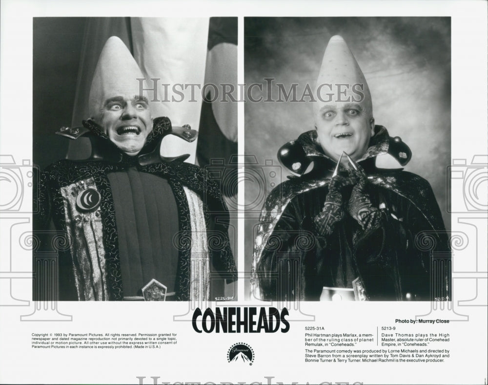 1993 Press Photo  "Coneheads" Phil Hartman & Dave ThomasBurke - Historic Images
