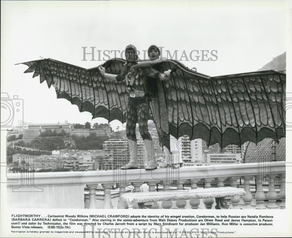 1981 Press Photo "Condorman" Michael Crawford & Barbara Carrera - Historic Images