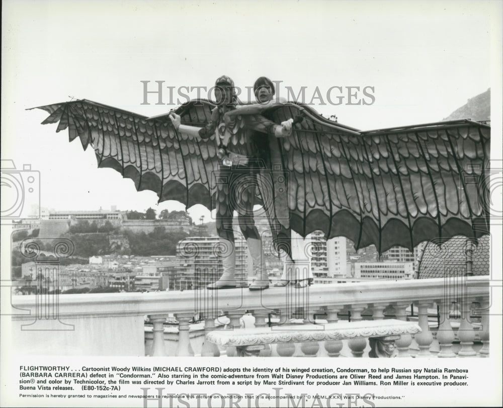 1981 Press Photo  &quot;Condorman&quot; Michael Crawford, Barbara Carrera - Historic Images