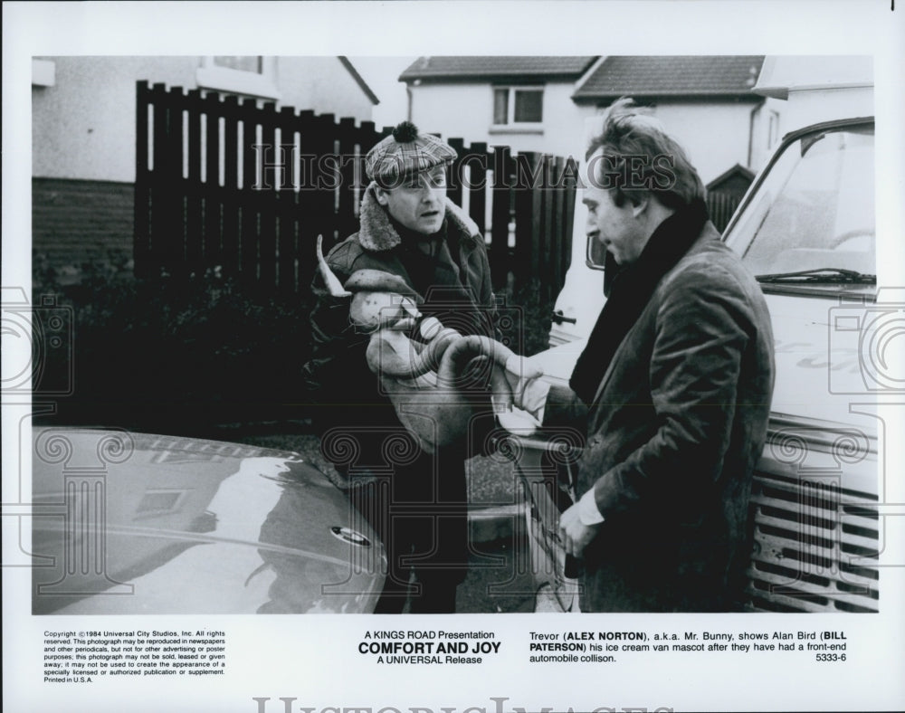 1984 Press Photo Actress Alex Norton, Bill Paterson in &quot;Comfort and Joy&quot; Film - Historic Images