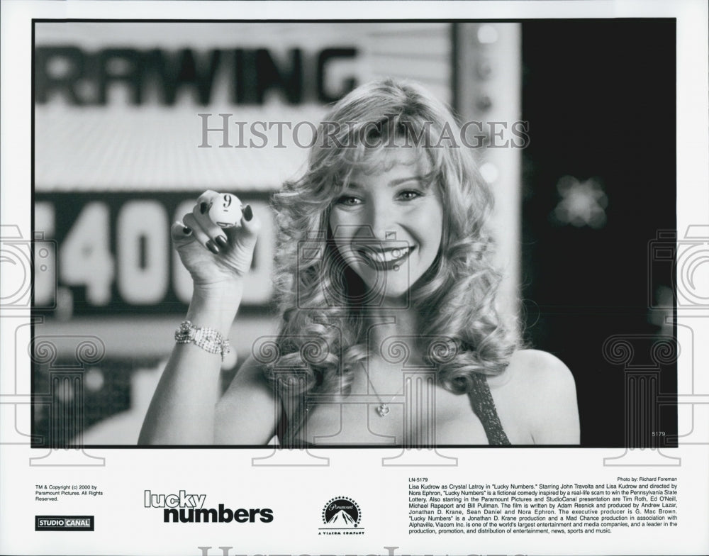 2000 Press Photo Actress Lisa Kudrow Starring In Comedy Film "Lucky Numbers" - Historic Images