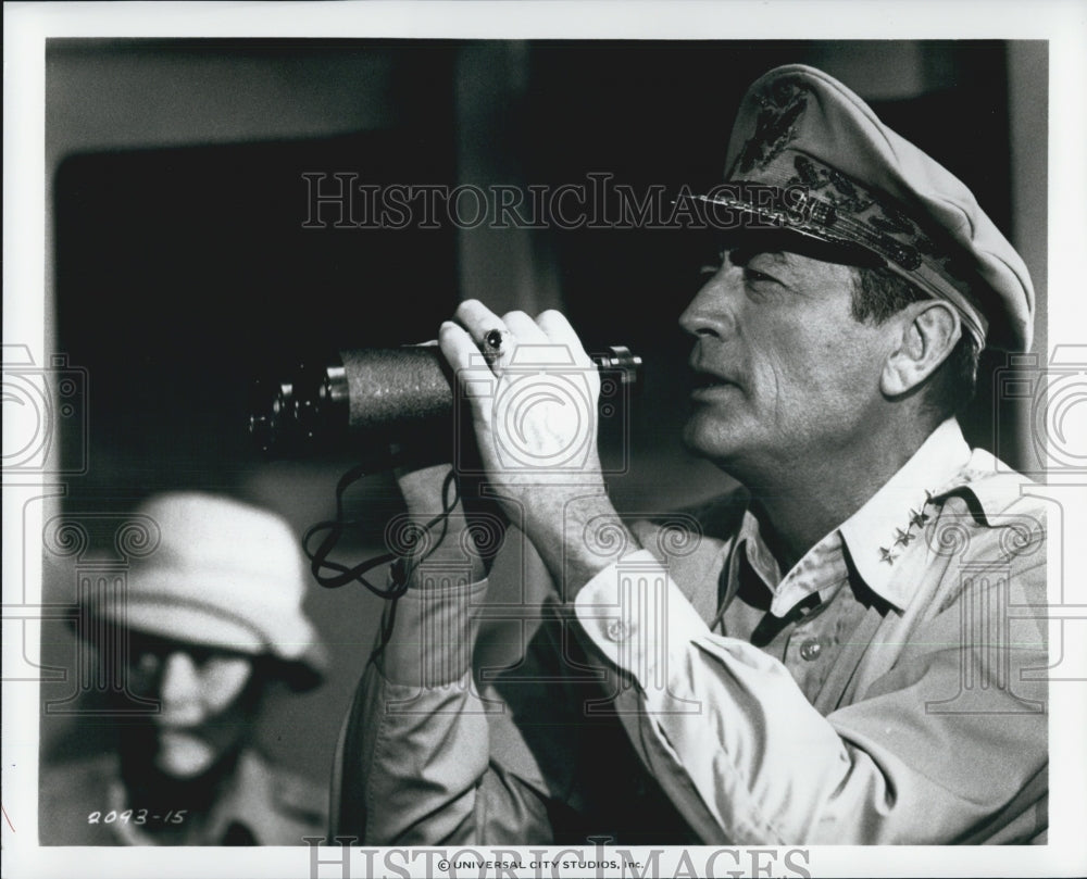 1977 Press Photo  "MacArthur" starring Gregory Peck - Historic Images