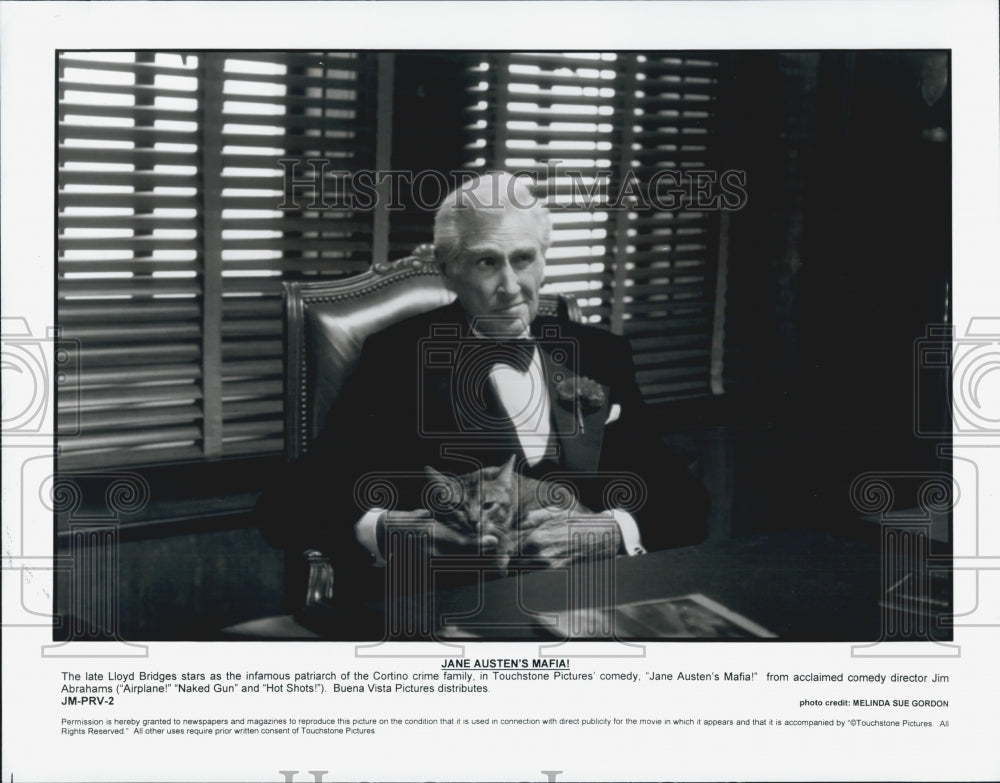1998 Press Photo Lloyd Bridges In Movie "Jane Austen's Mafia!" - Historic Images