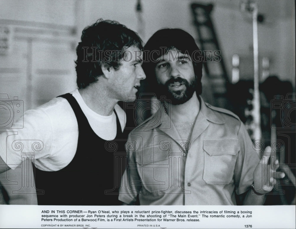 1979 Press Photo Actor Ryan O&#39;Neal With Producer Jon Peters &quot;The Main Event&quot; - Historic Images