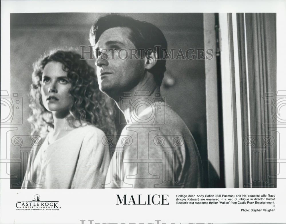 1993 Press Photo Actress Nicole Kidman, Bill Pullman in "Malice" Film - Historic Images