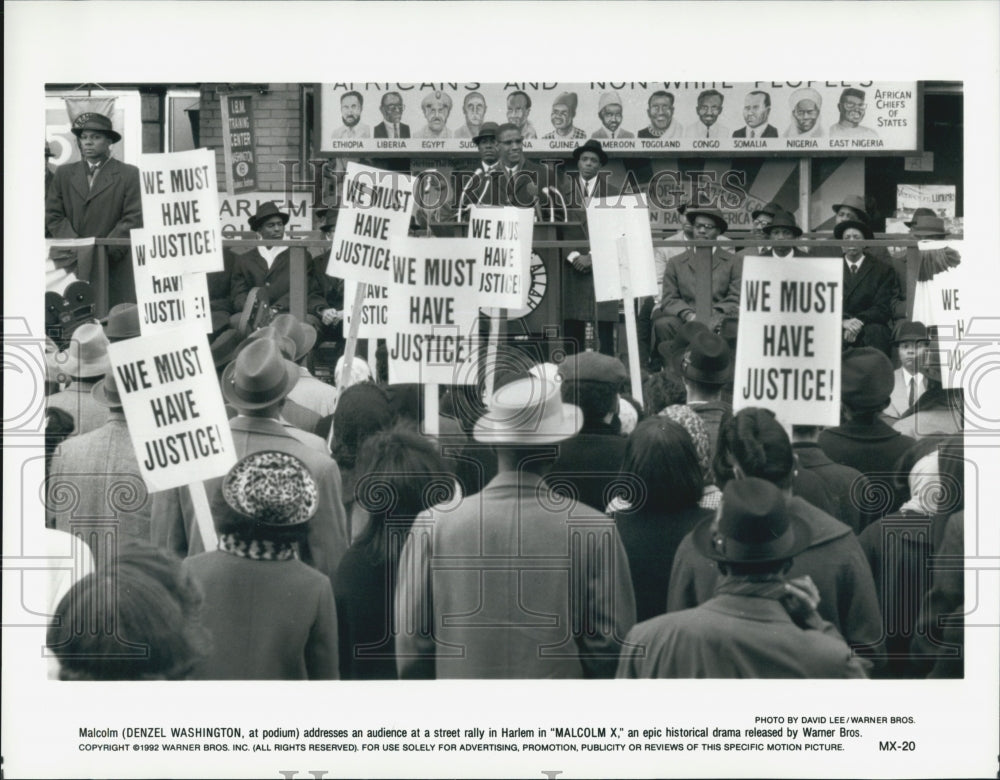 1992 Press Photo Denzel Washington in &quot;Malcolm X&quot; - Historic Images