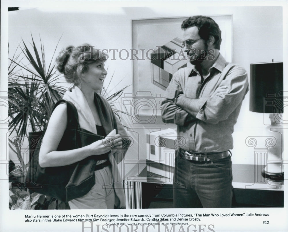 1983 Press Photo Marilu Henner, Burt Reynolds &quot;The Man Who Loved Women&quot; - Historic Images