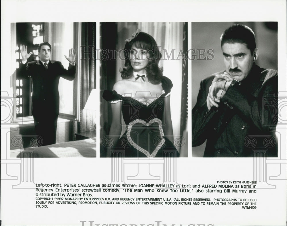 1997 Press Photo  "The Man Who Knew TooLittle" P Gallagher,J Whalley,A Molina - Historic Images