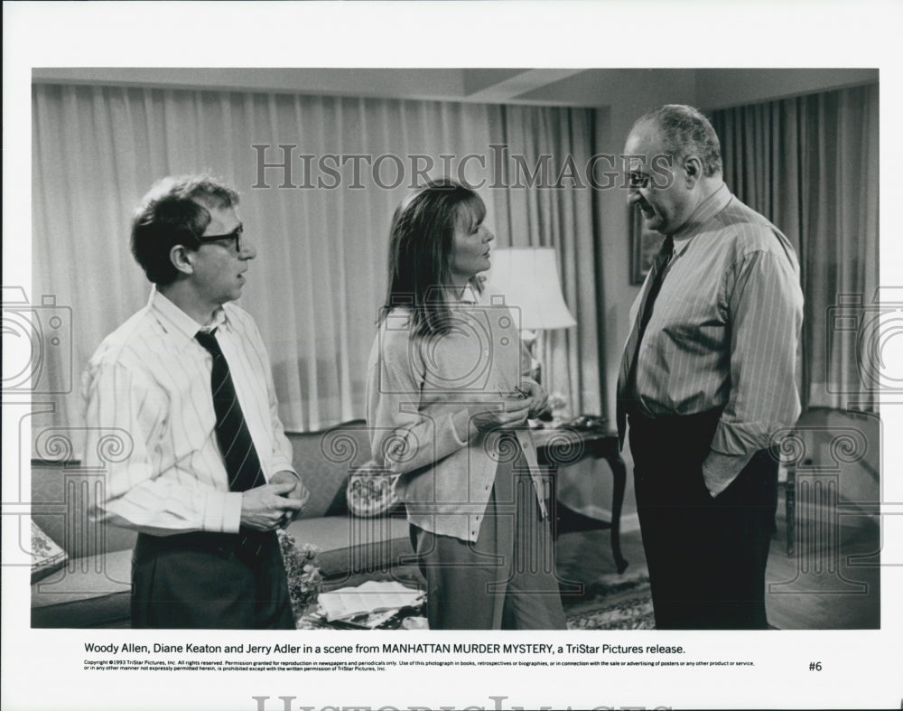 1993 Press Photo &quot;Manhattan Murder Mystery&quot; Woody Allen,Diane Keaton,J Adler - Historic Images