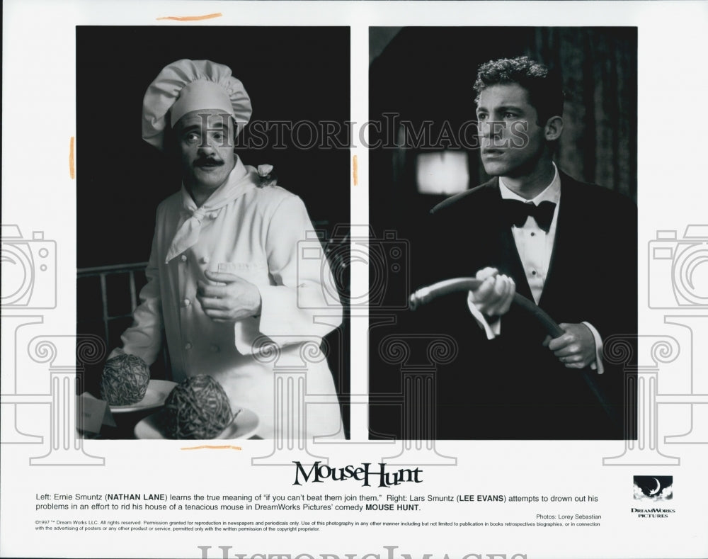 1997 Actors Nathan Lane And Lee Evans In Film "Mouse Hunt"-Historic Images