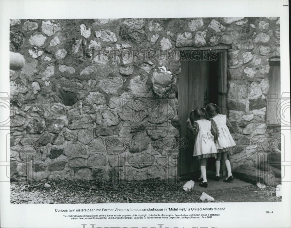 1980 Twin Actresses in Scene from &quot;Motel Hell&quot;-Historic Images