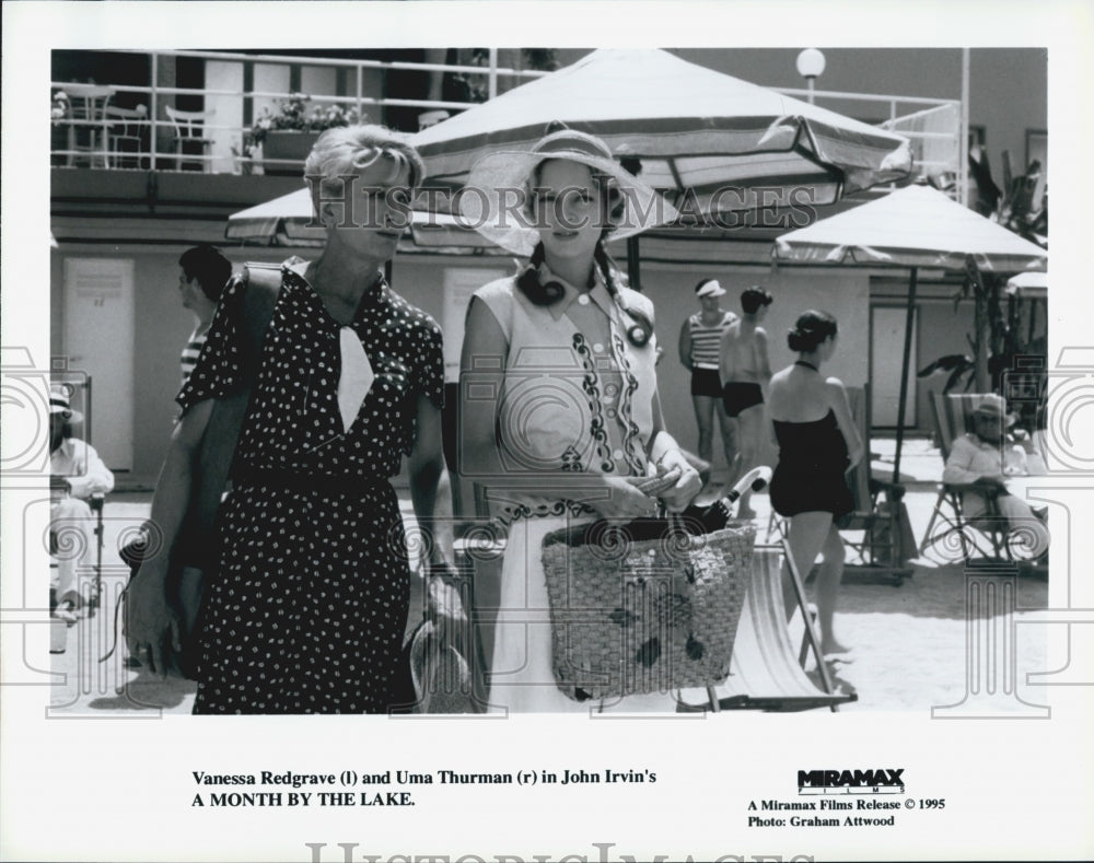 1995 Press Photo Vanessa Redgrave and Uma Thurman in "A Month by the Lake" - Historic Images